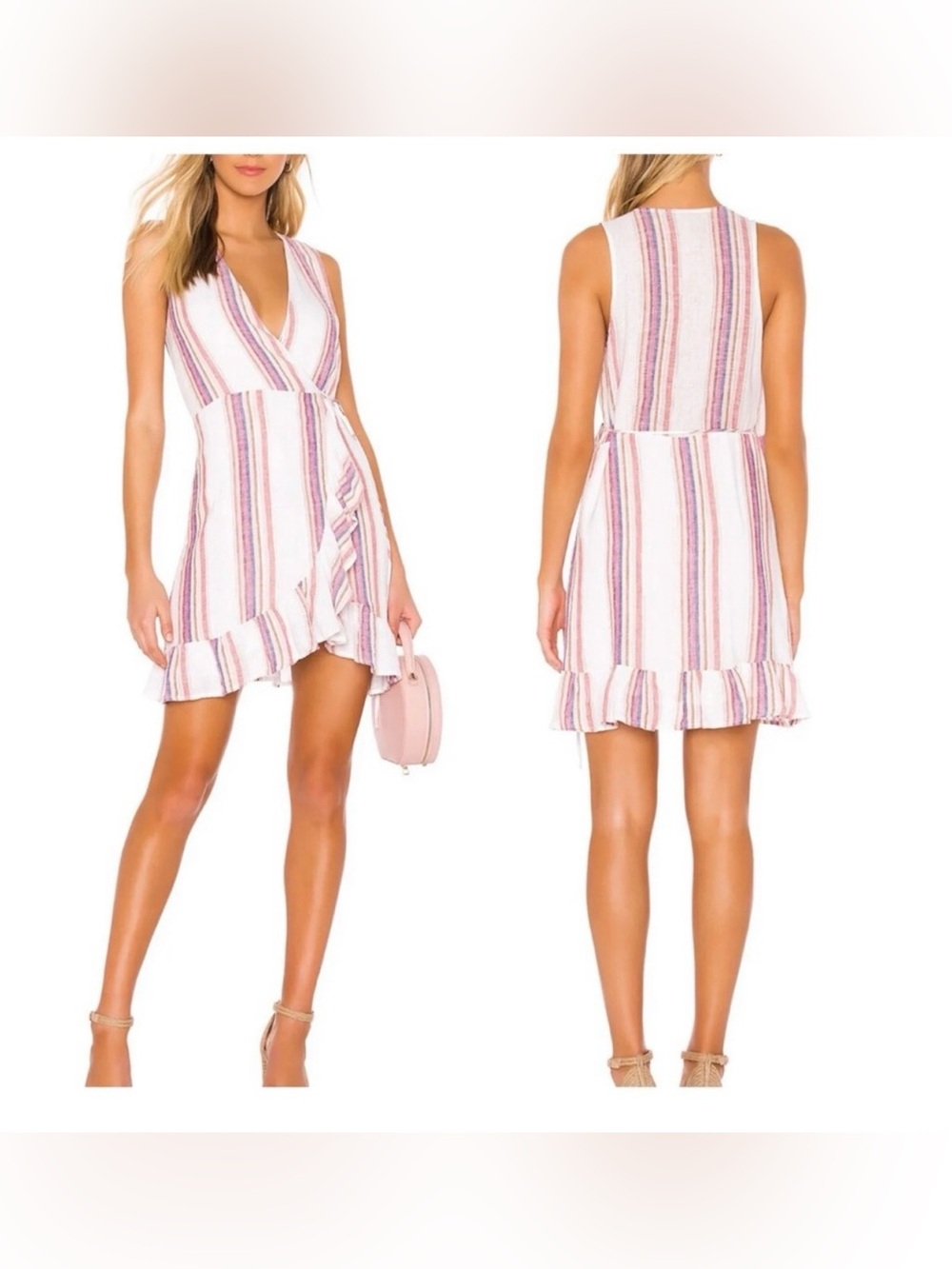 Rails Madison linen-blend mini dress size small